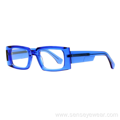 Vintage Design Rectangle Bevel Acetate Frame Optical Glasses